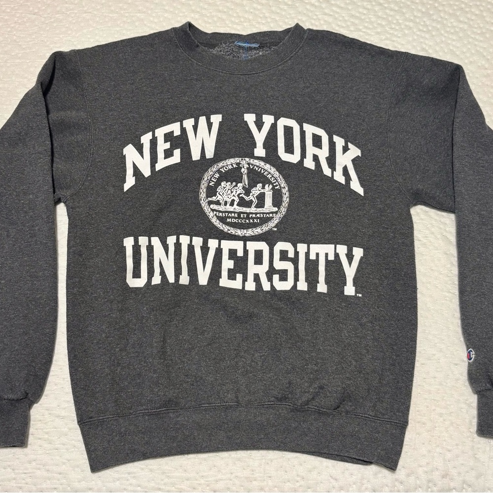 Champion Gray NYU Sweater